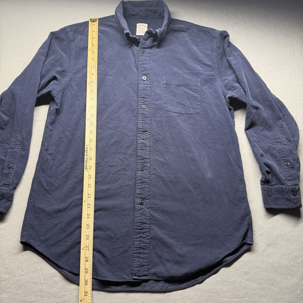 Brooks Brothers Button Down Men's Medium Navy Blue Madison Fit Corduroy - Picture 3 of 8